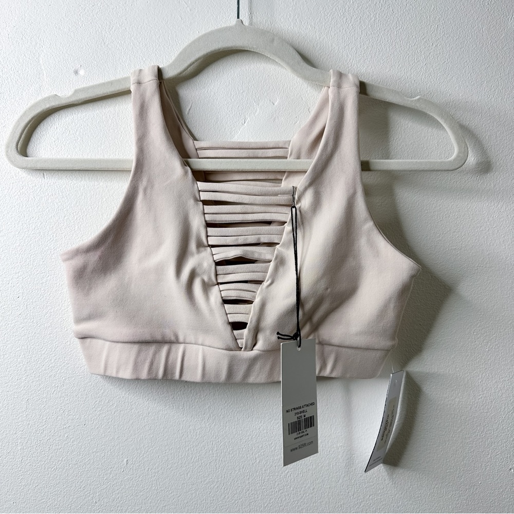 Barrys x 925fit No Strings Attached Shell Lattice Front Sports Bra M